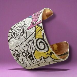 Louis Vuitton upcycled comic line  Multicolor Cuff Bracelet authentic material